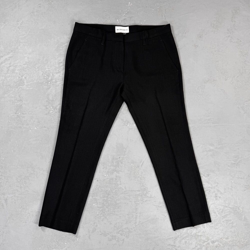 Ann Demeulemeester Mid-Low Rise Semi-Sheer Virgin Wool Trousers EU 40, US 6